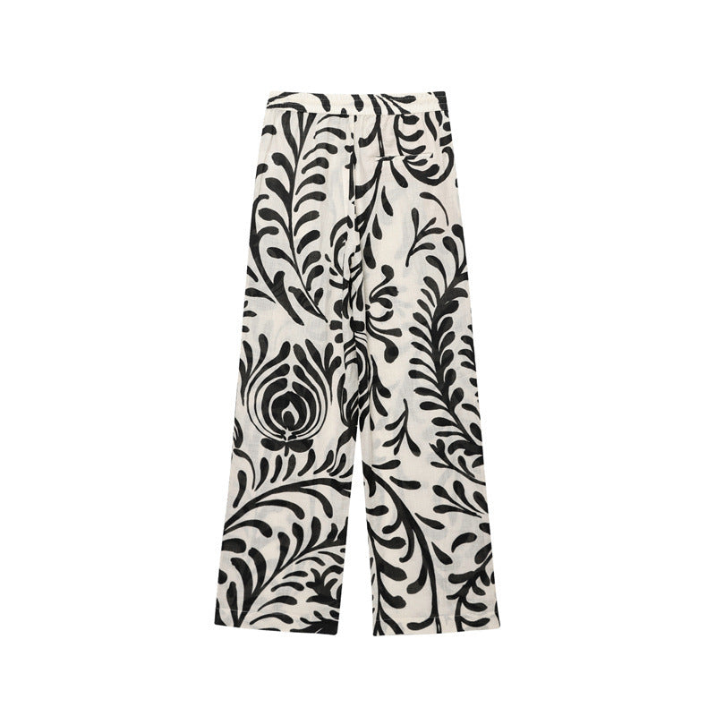 Kimono-jakke og -bukser med print til kvinder