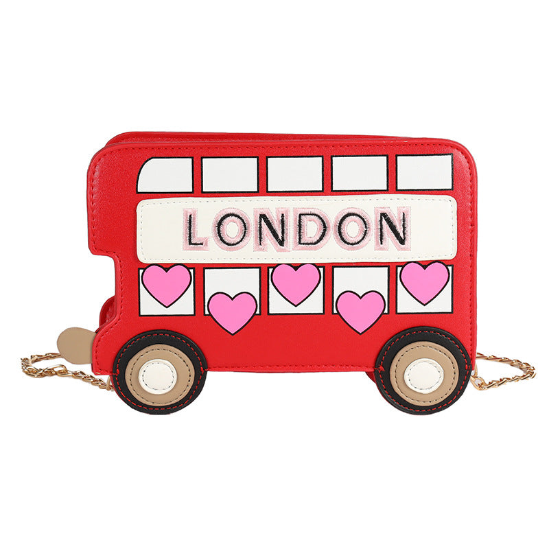 Women's Fashion Personalized Embroidered Love Letters Small Car Shape Crossbody Bag