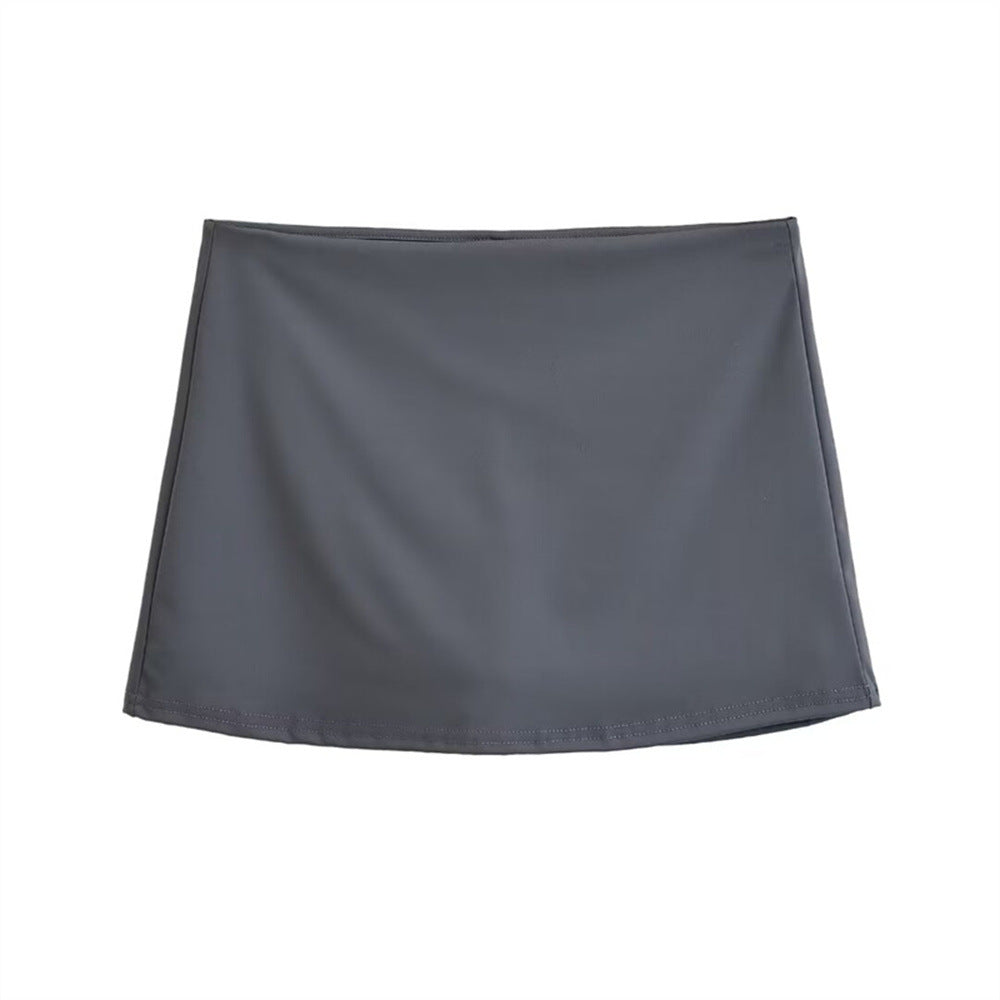 Slim Fit Stretch Retro Sports Low Waist Skirt For Women