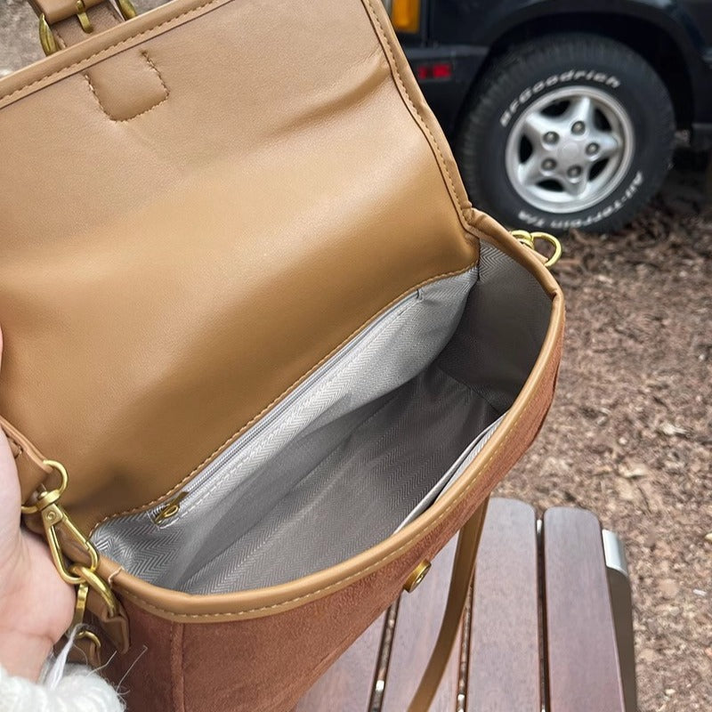 Special-interest Design Vintage Matte Suede Underarm Bag