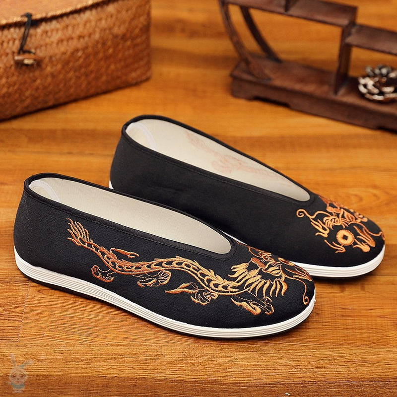 Men's Soft-soled Breathable Embroidered Flat Shoes