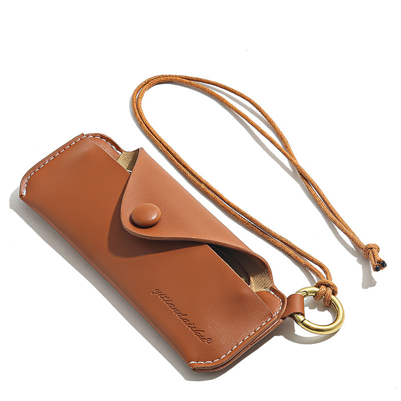 Soft Leather Bag Portable Storage Myopia Glasses