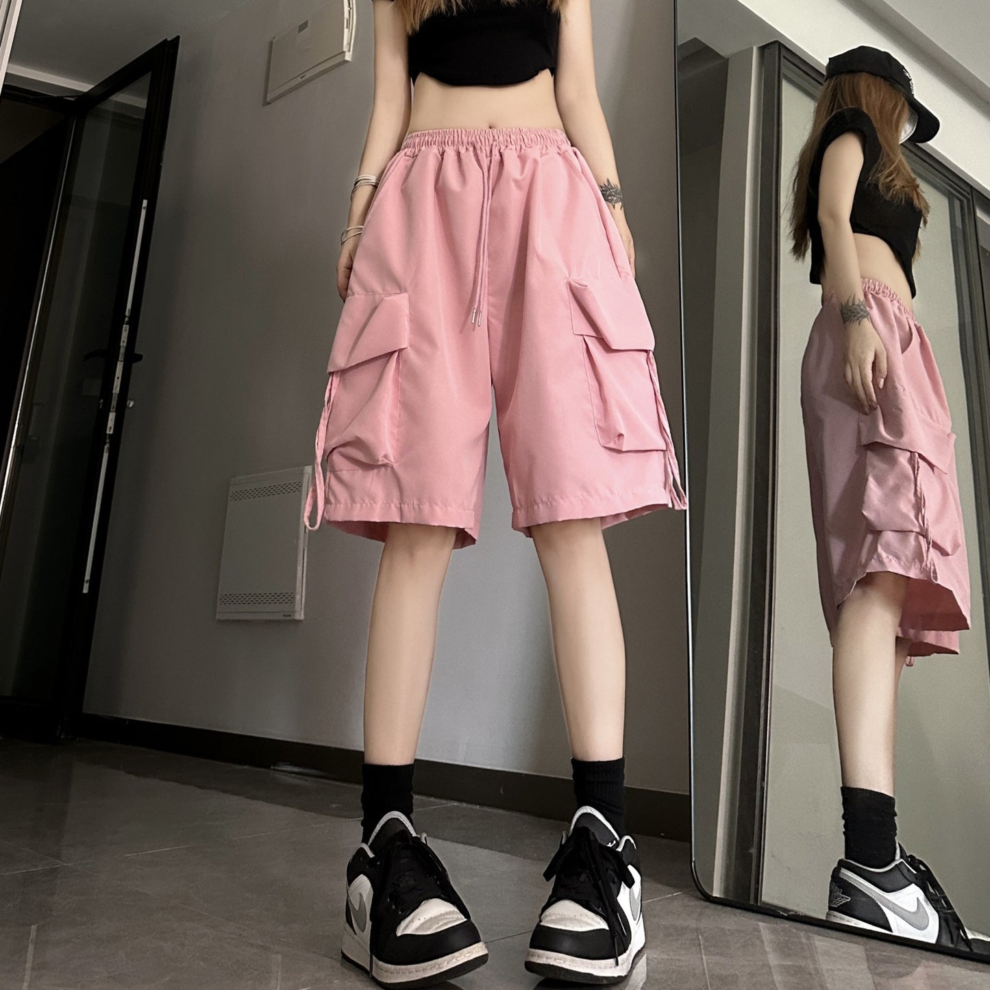 Women's American Summer Thin Wide Leg Casual Shorts