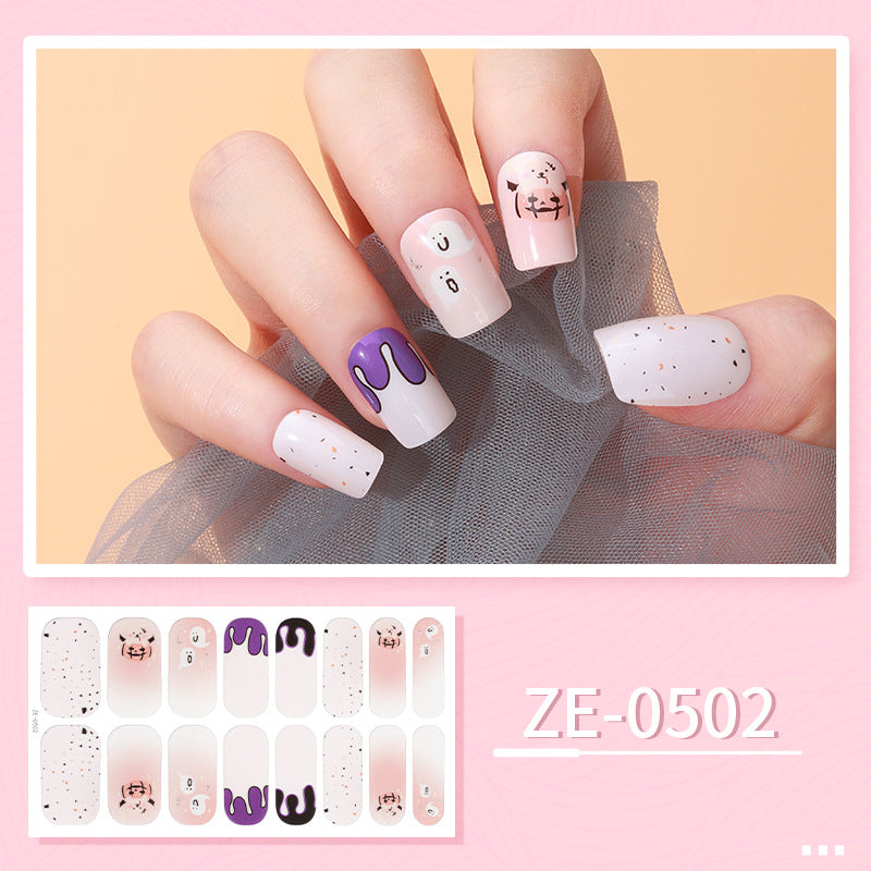 Apply Oil Film Fluorescent Nail Enhancement Sticker Glow At Night