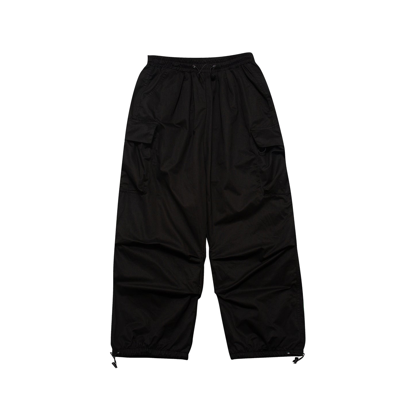 American Street Style Pleated Large Pocket Workwear Wide Leg Pants