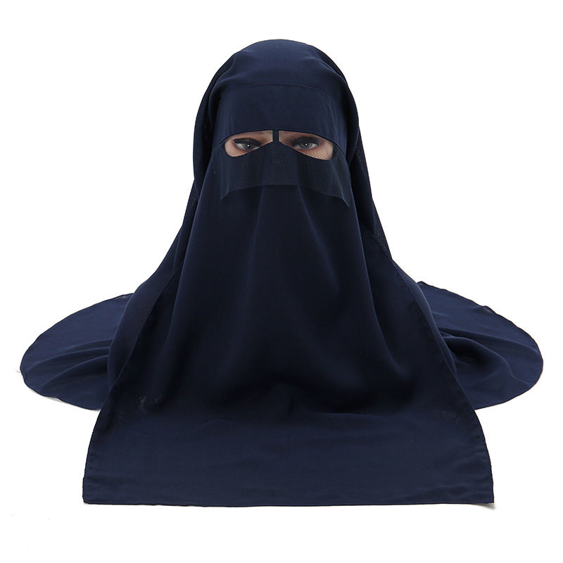 Chiffon Headscarf Mask Sun-proof Set