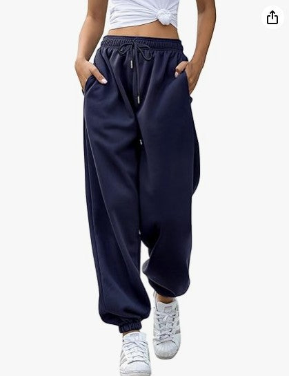 Women's Loose Leisure Sports Drawstring Wide Leg Ankle Banded Pants