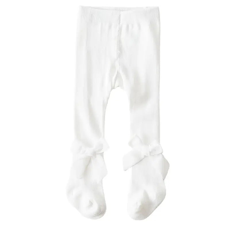 Springautumn Velvet Bow Baby Tights