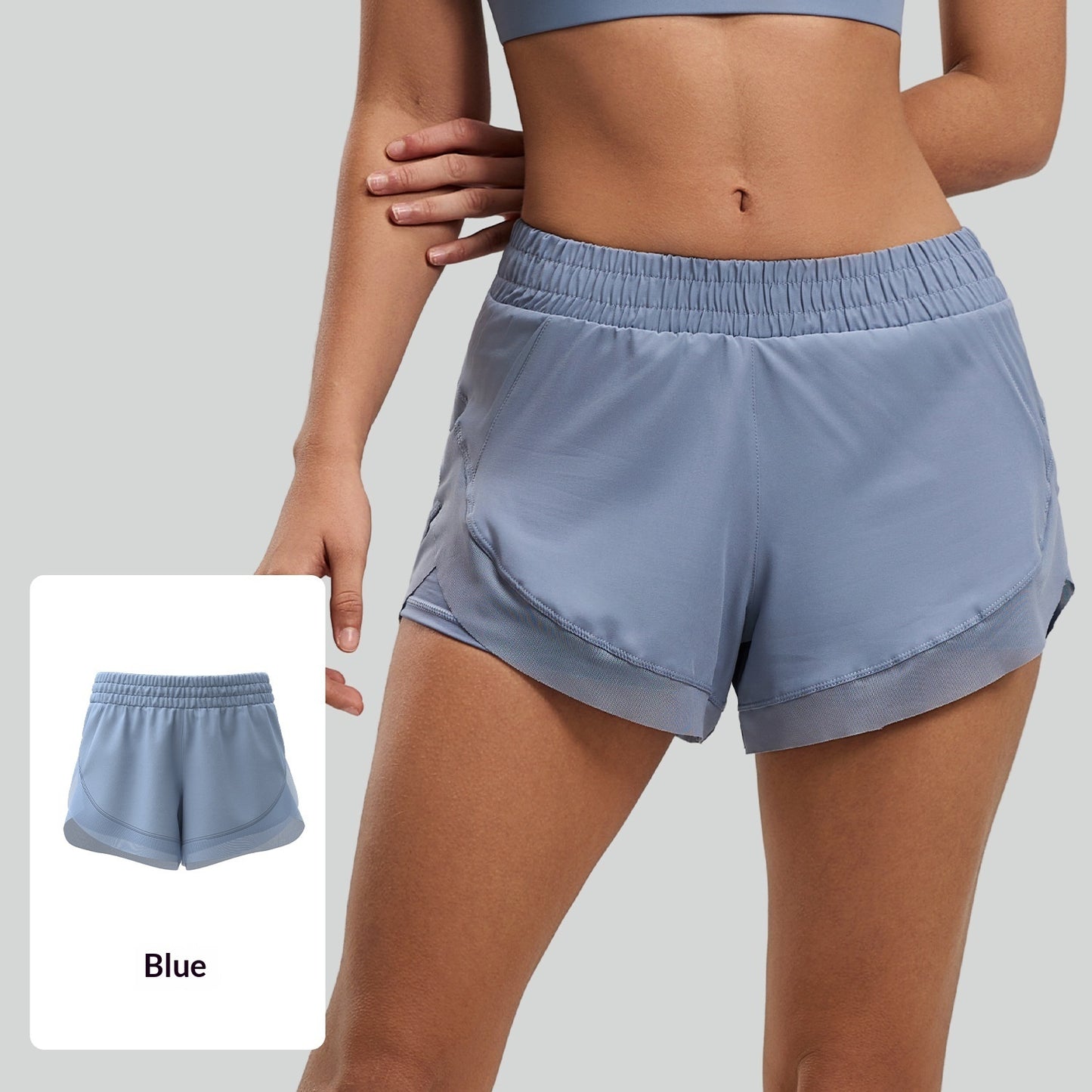Træningsshorts, sømløse yogashorts med barefølelse og lommer