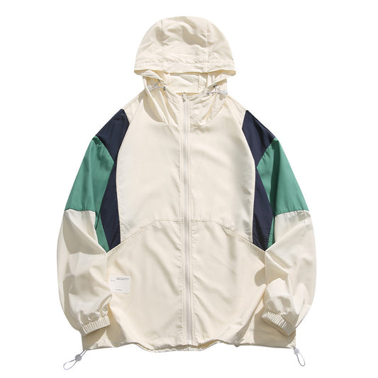 Color Matching Sun Protection Clothing Thin Outdoor UPF50 Couple Jacket