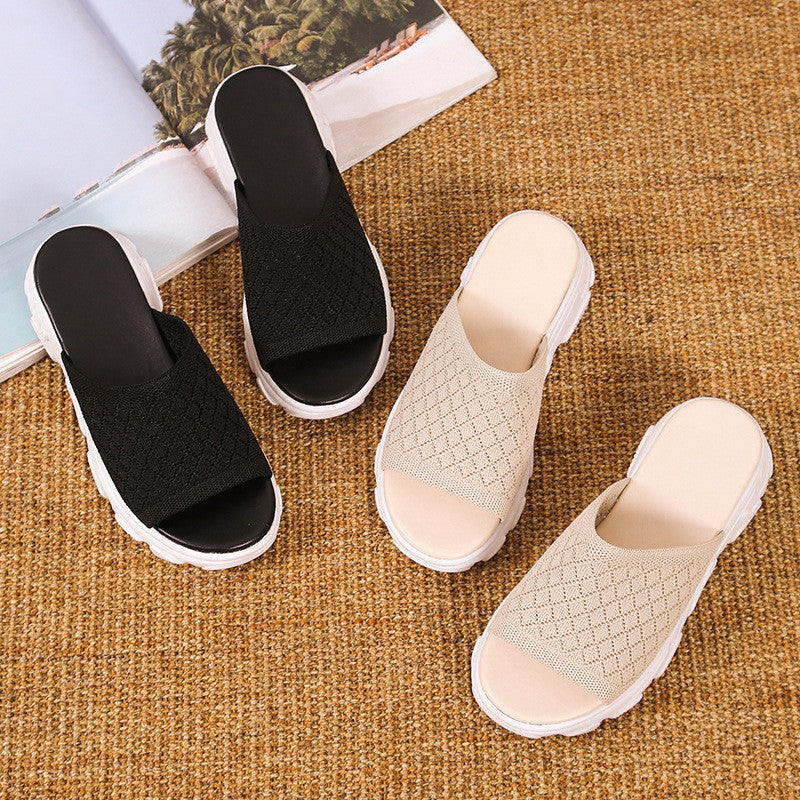 Women's Home Platform Low Heel Sandals And Slippers