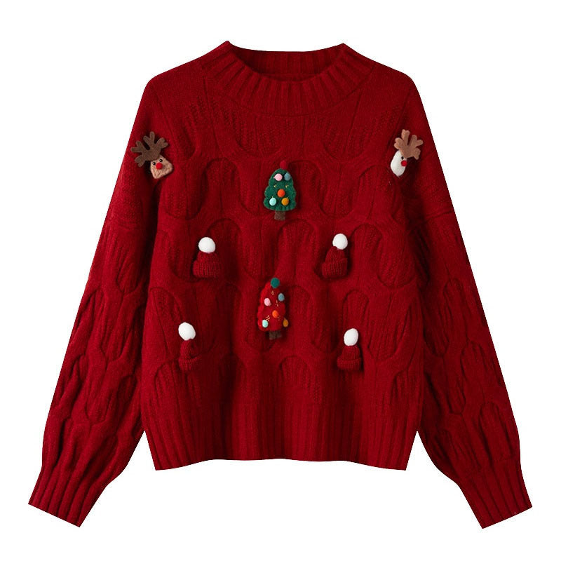 Christmas Top Three-dimensional Decoration Knitwear