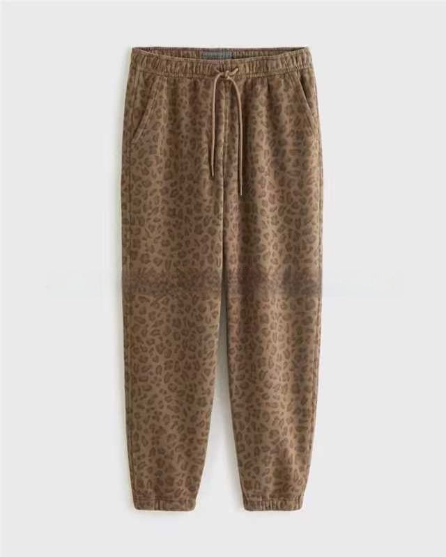 Leopard Print Personal Leisure Trousers Loose