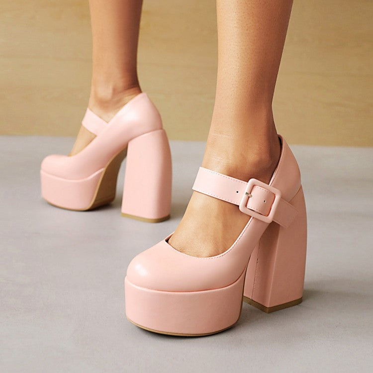 Women's Chunky Heel Plus Size Small Leather Shoes