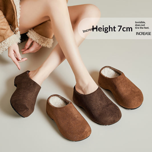 Retro Chunky-sole Closed-toe Mules For Women, Perfect For Outdoor Wear