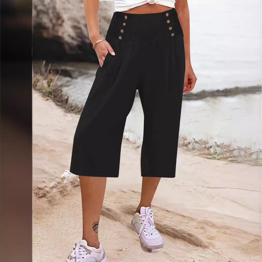 Loose Casual Cropped Pants