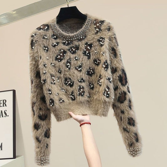 New Autumn And Winter Loose Outer Wear Small Knitted Round Neck