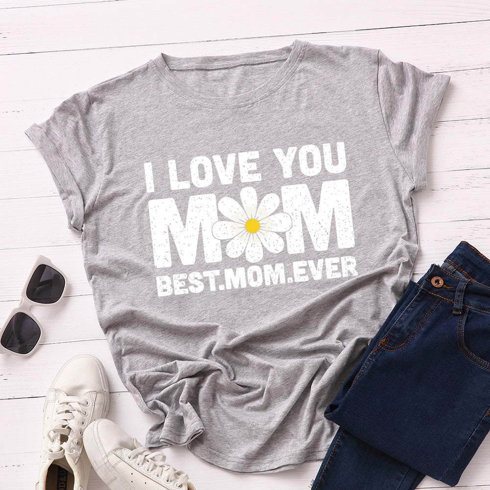Women's Loose Round Neck Short Sleeve Cotton T-Shirt