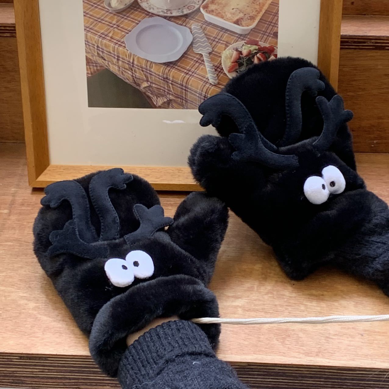 Creative Funny Little Briquette Plush Gloves