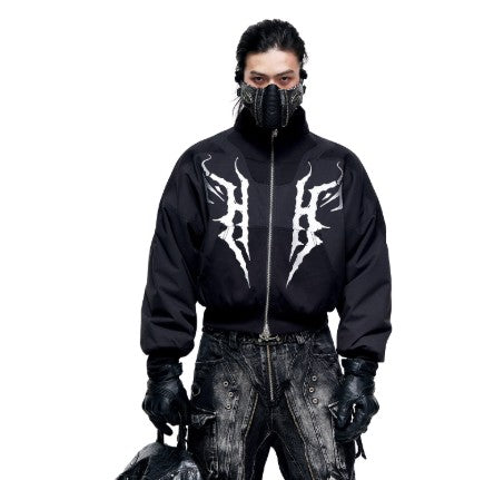 Embroidered Short Jacket White Duck Down Coat