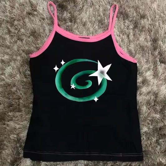 Women's Pattern Print Slim Fit Short Dacron Camisole