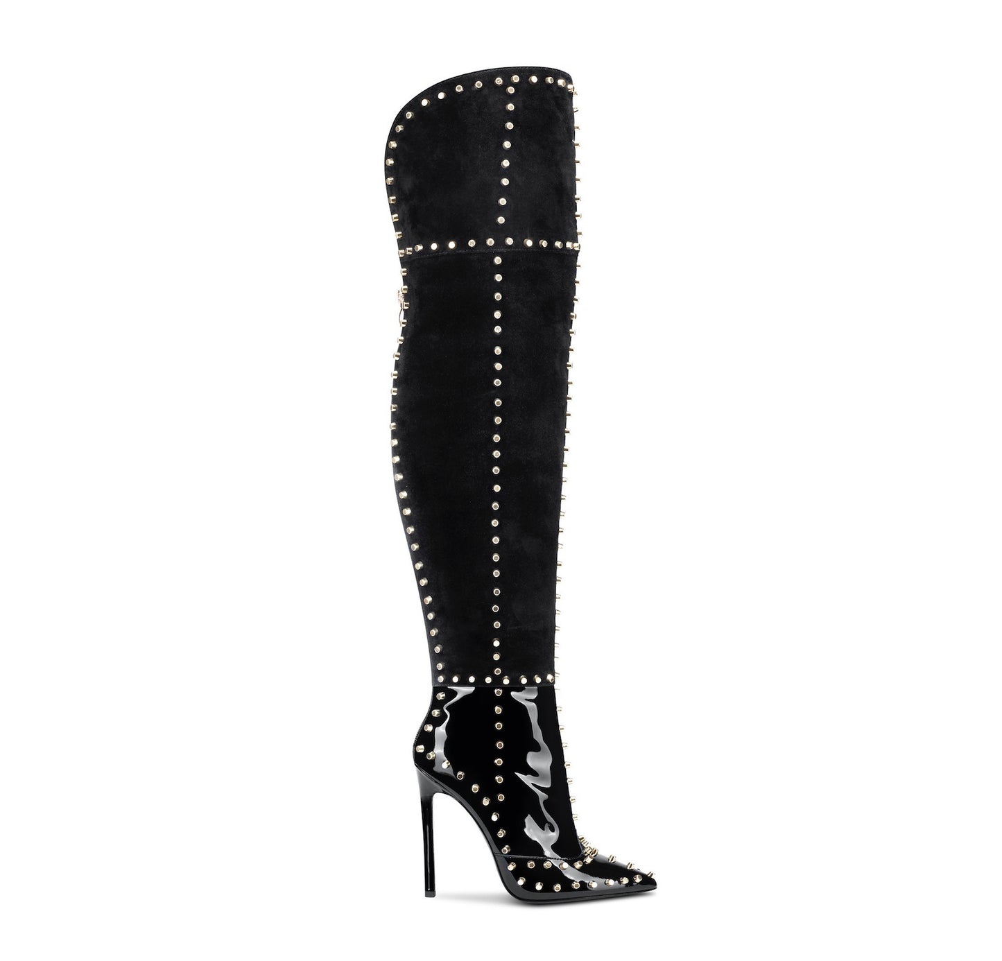 Explosive Sexy Gold-studded Stiletto-pointed Fashion Boots