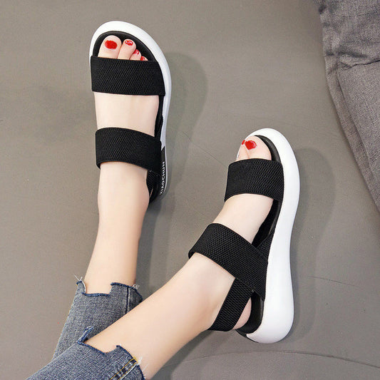 Flat Beach Shoes Fashion All-match Elastic Sports Shoes Casual Women's Shoes