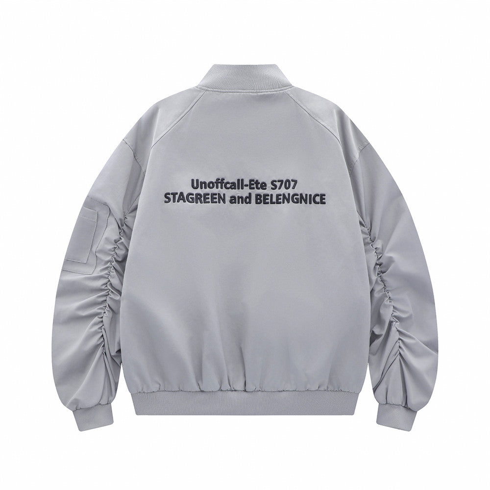 Letter Embroidered Baseball Uniform Jacket Casual Men