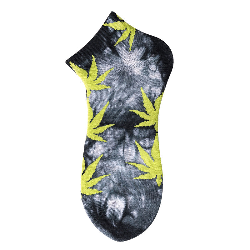 Tie-dye Shallow Cotton Boat Socks