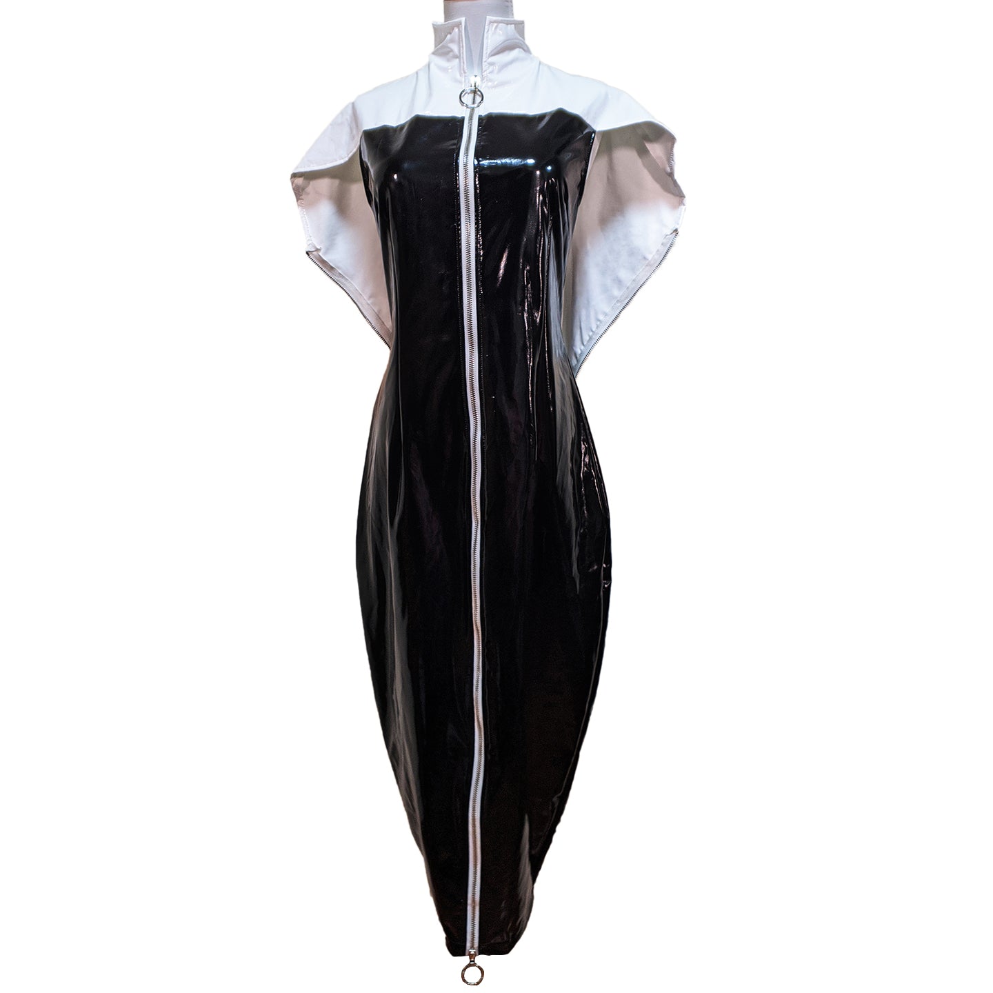 Women's Restraint Clothes Patent Leather Bondage Clothes Zipper Fixed