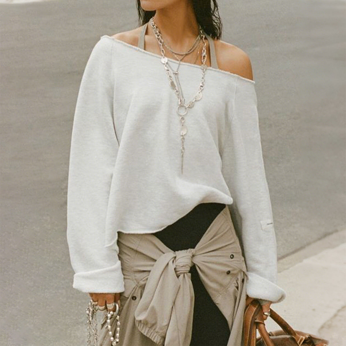 Sports Style Solid Color Coat Sweatshirt Women