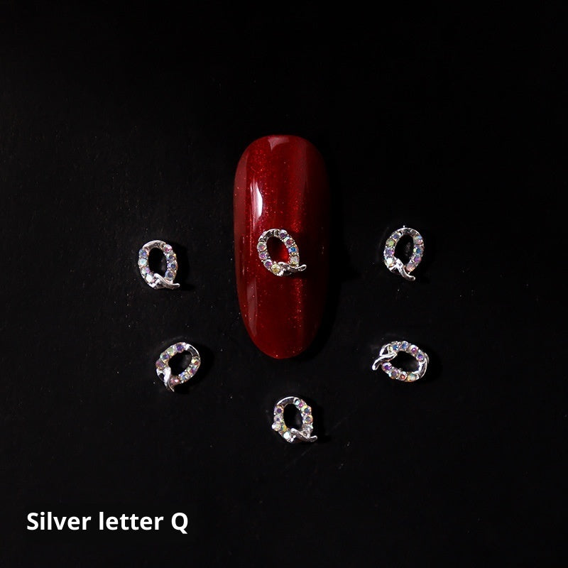 Nail Crystal LZ Personality 26 Letters Alloy Ornament