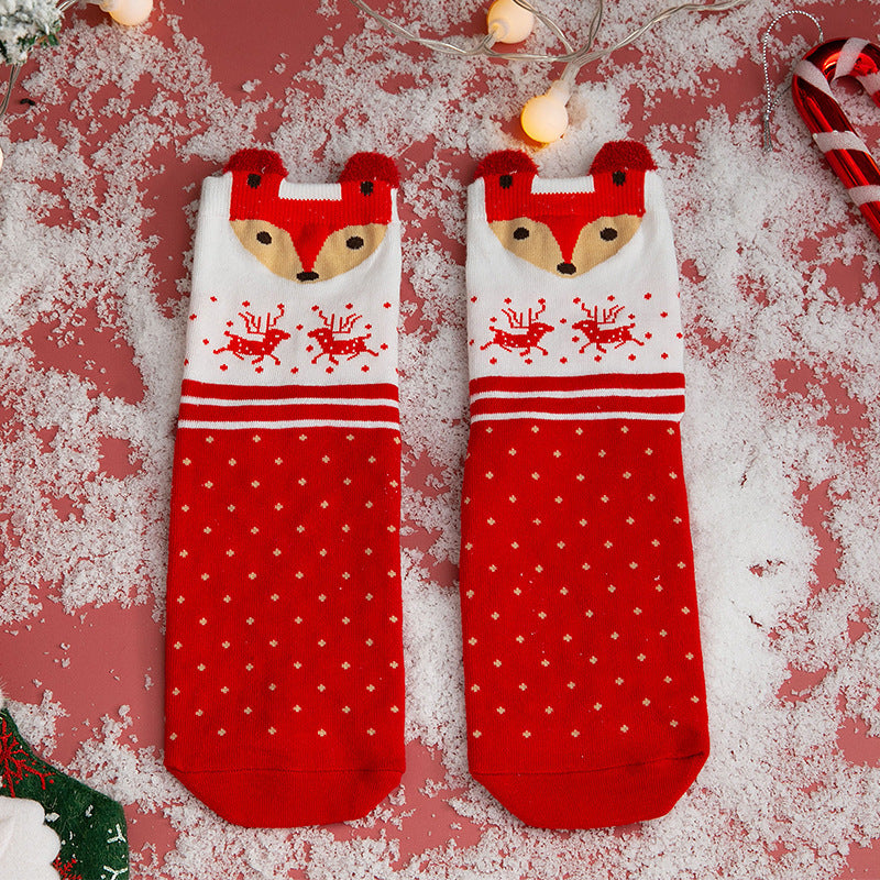 New Christmas Stockings European And American Women's Cotton Straight