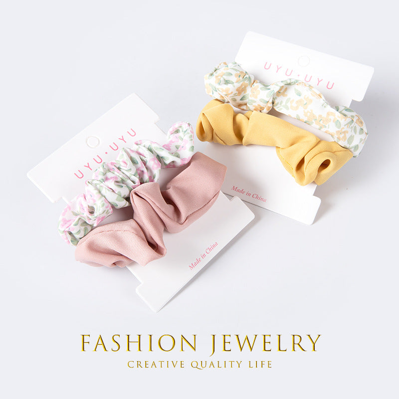 Card-style Large Hair Ring Two-in-one Floral Hair Tie