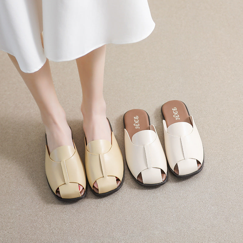 Women's Semi-retro Niche Women's Baotou Wearing Slippers