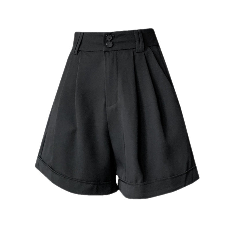 Loose A-Line Wide Leg High Waist Button Elastic Casual Pants
