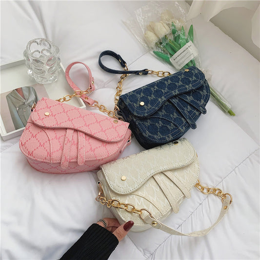 Casual Women's Single Shoulder Simple Saddle Bag