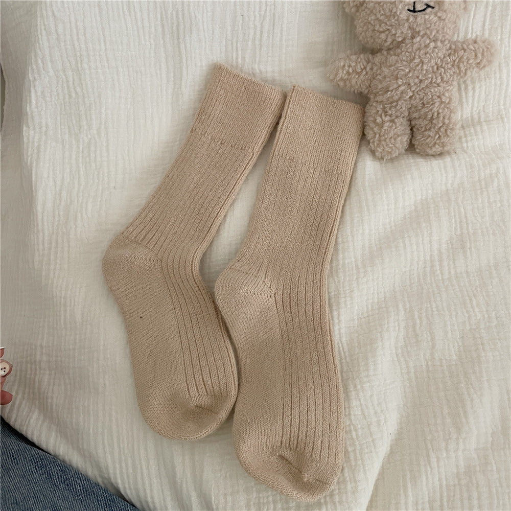 Thickened Wool Socks For Women Warm Mid-calf Length