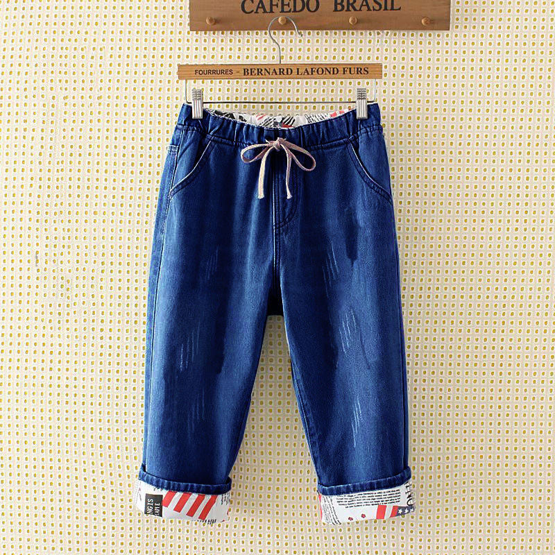 Large Size Loose Fit Trousers With Holes And Small Feet