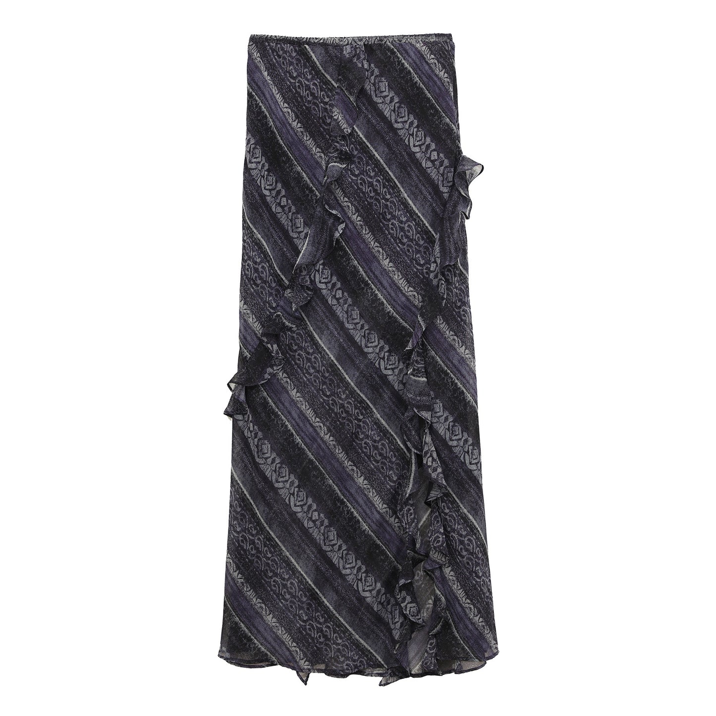 Twill Straight-leg Midi Skirt For Women