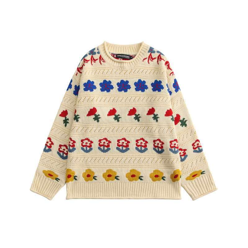 Men's And Women's Knitted Pattern Loose Sweater