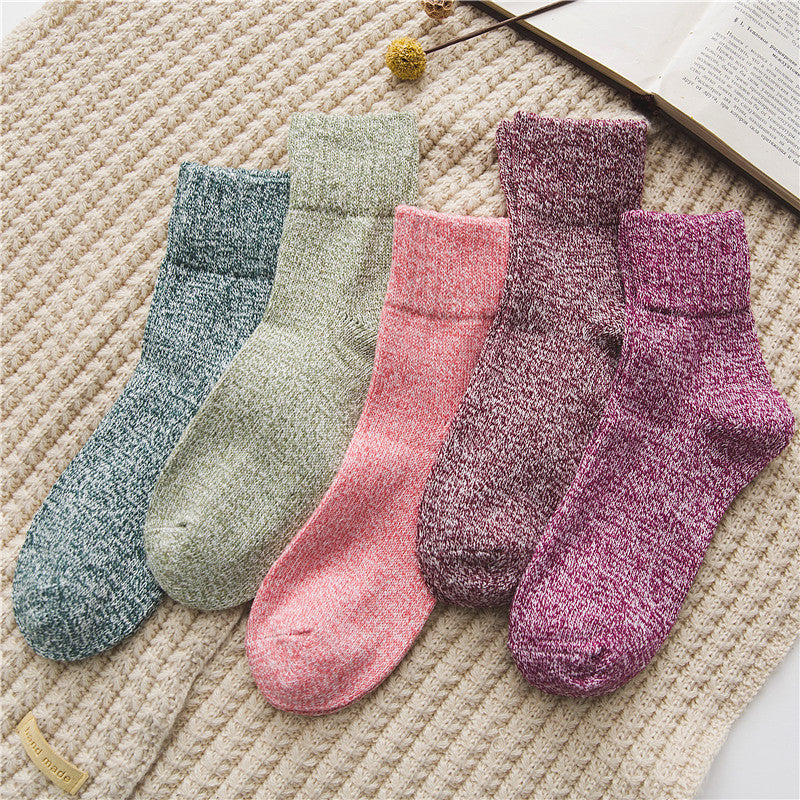 Thick Warm Wool Solid Color Women's Socks