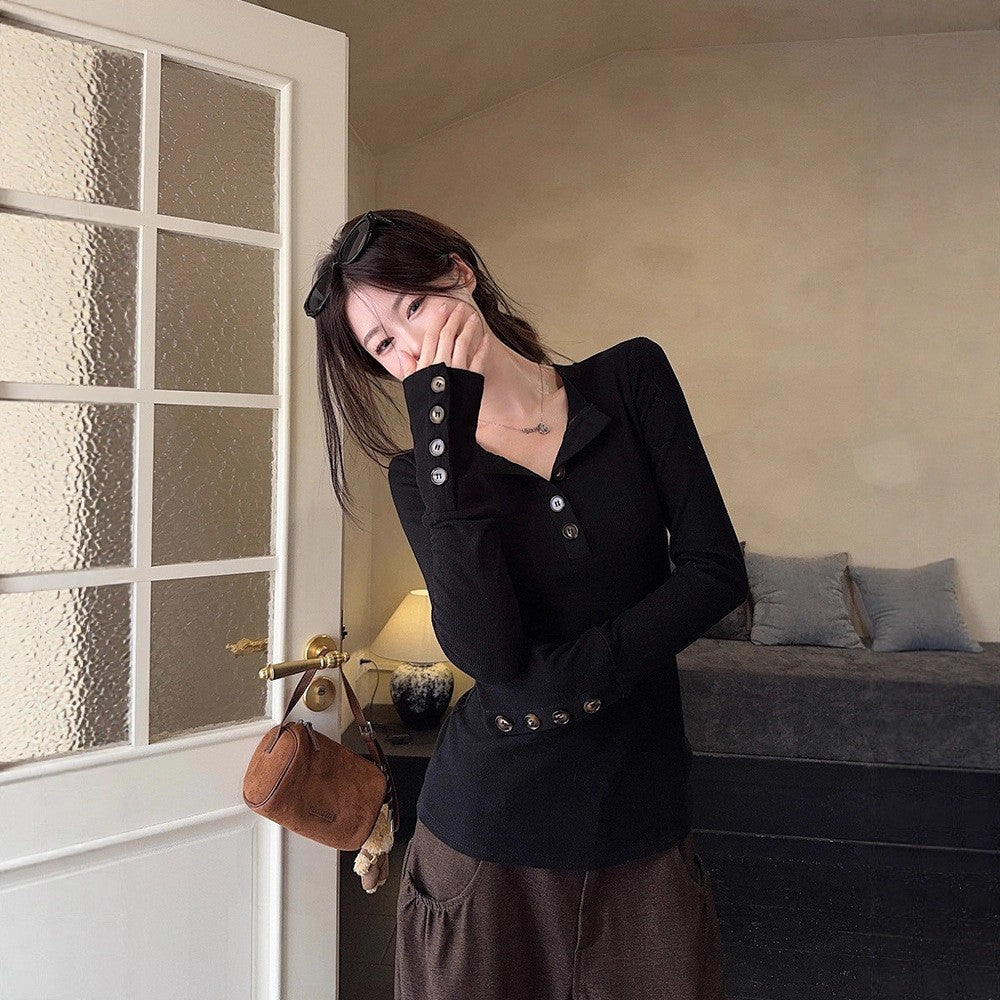 Kvinders stilfulde slim-fit inderwear-top i koreansk stil