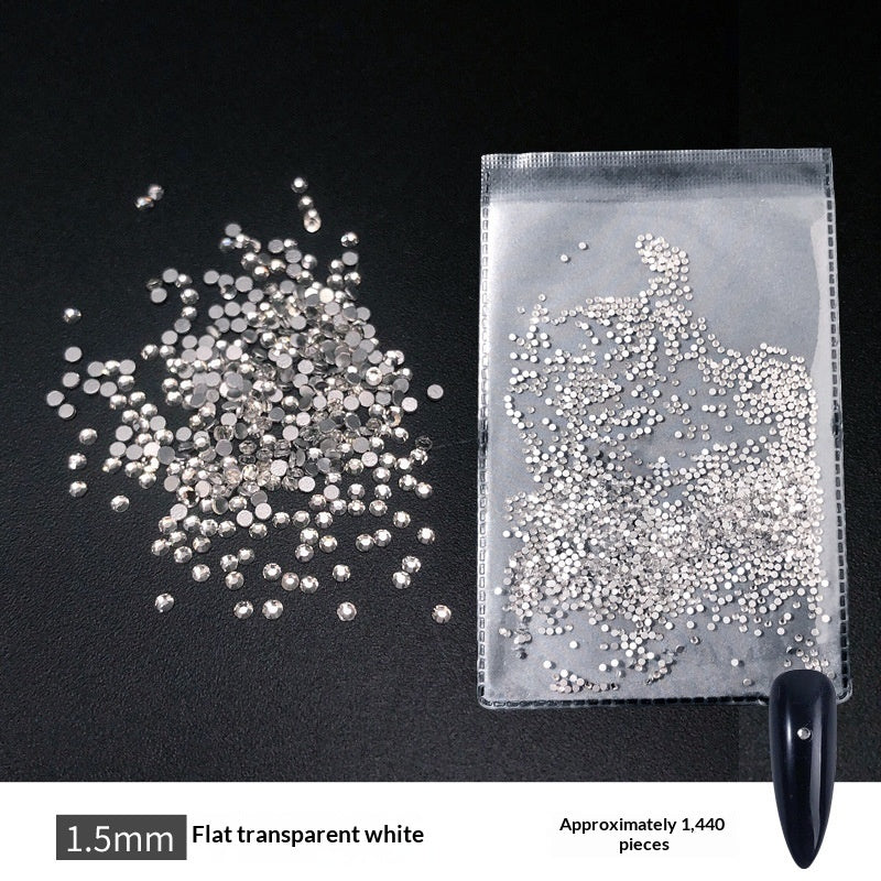 Transparent Flat-bottomed Small Round Rhinestones For Dazzling Nail Art