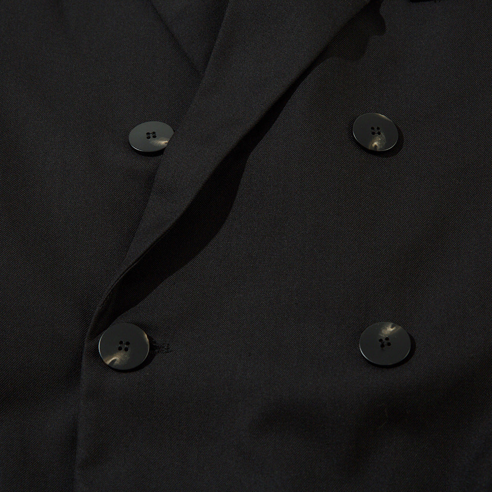 Solid Color Loose Suit Jag In The Midde Of Back Spring And Autumn