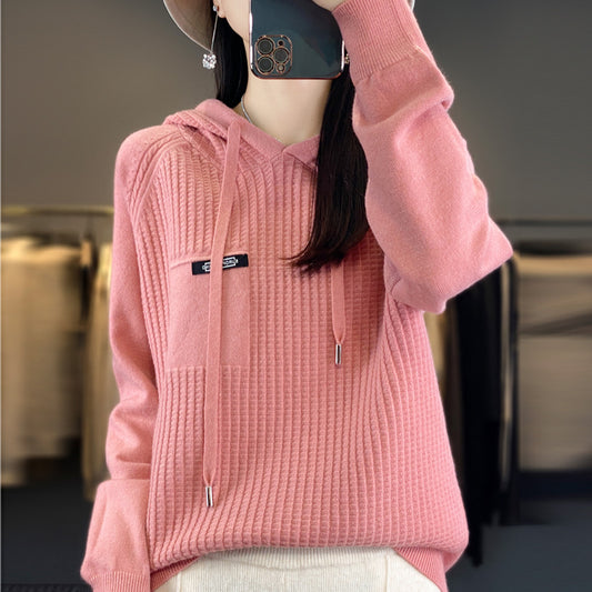 Korean Style Knitted Hooded Sweater Pullover