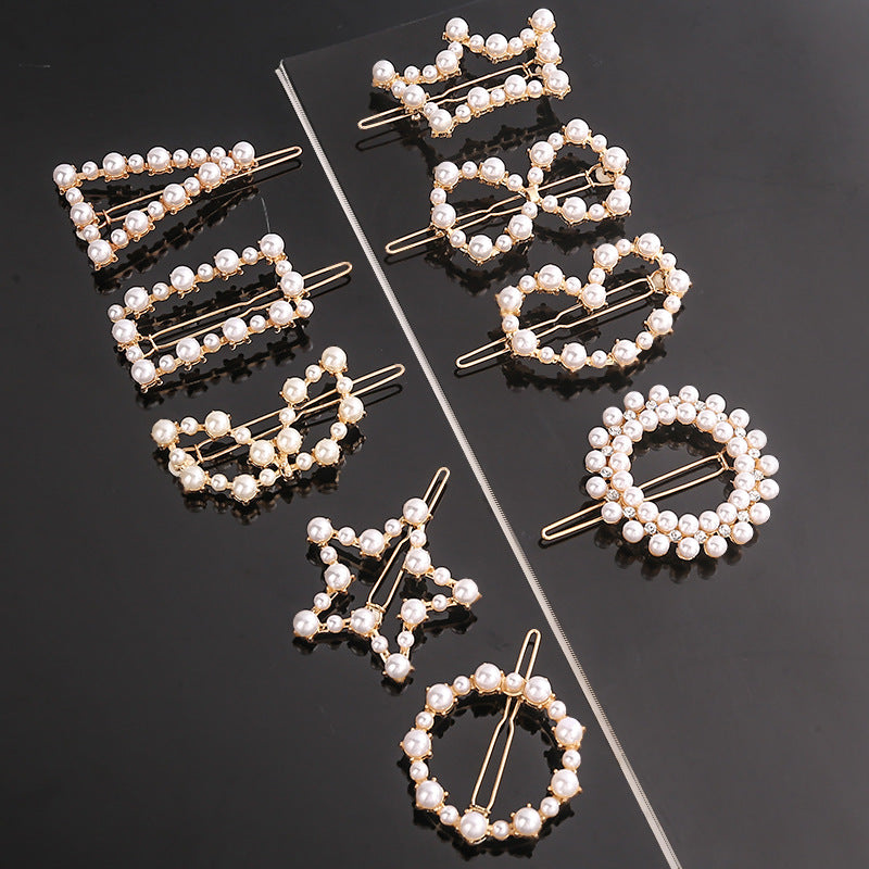 Women's Geometric Frog Buckle Clip Crown Bangs