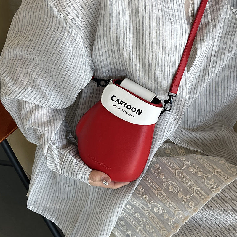 Womens Casual Crossbody Bag Features A Color-block Design