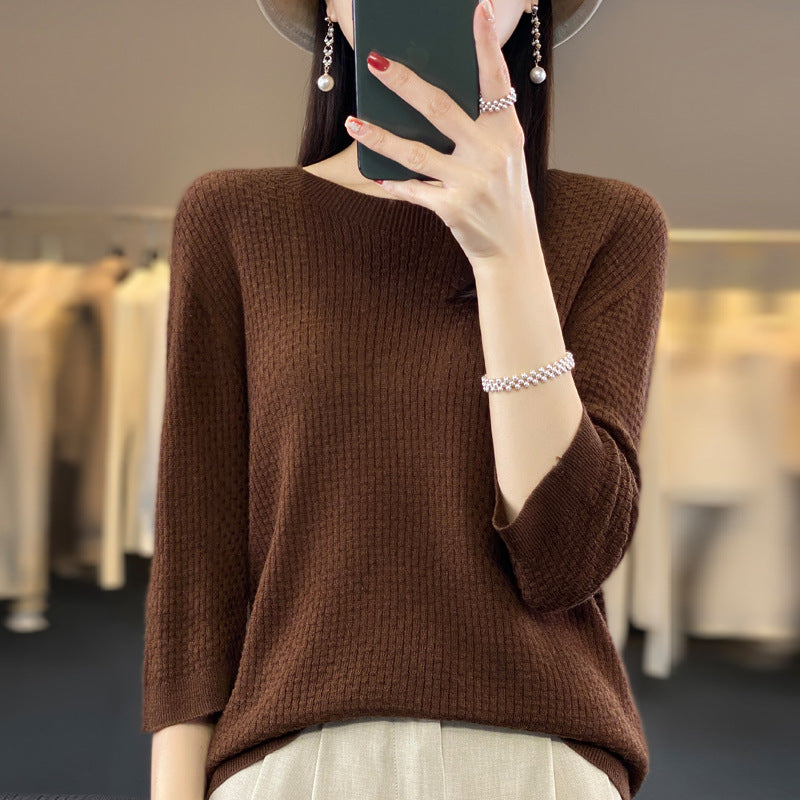 New Worsted Wool Front Line Ready-made Garments Round Neck