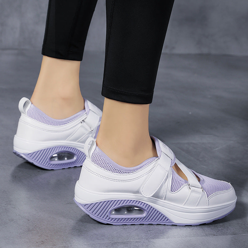 Women's Air Cushion Thick Sole Casual Shoes With Velcro